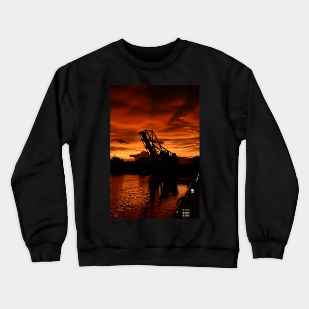 Bridge at sunset Crewneck Sweatshirt by dltphoto